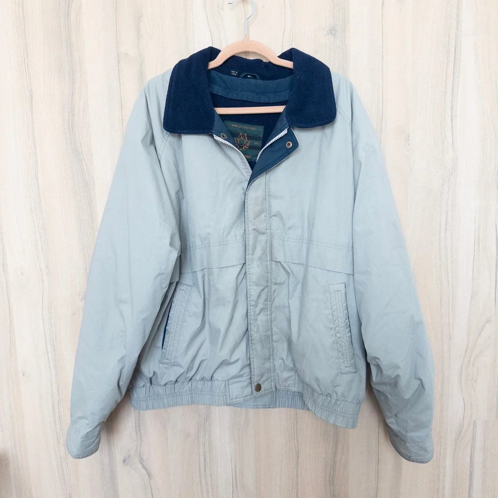 Vintage Members Only Mens Jacket XL Fleece Collar Bomber Full Zip Coat